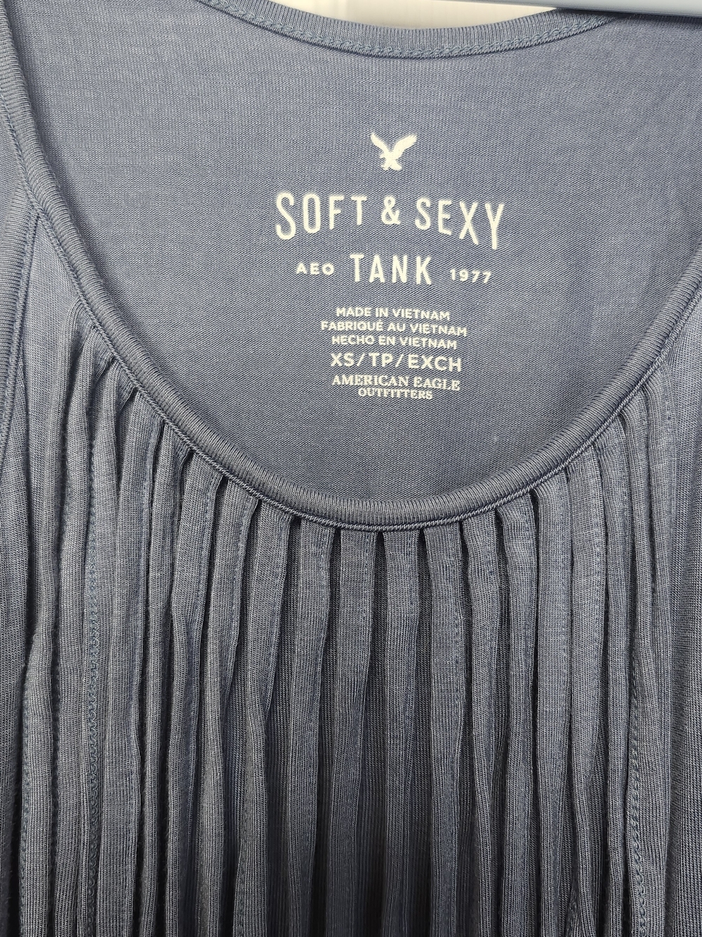 American Eagle Outfitters Soft & Sexy Fringe Tank Top In Ombre Blue - Size XS - Picture 2 of 5